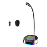 Maxbell USB Computer Microphone 360 Gooseneck Design for Meetings Desktop PC Youtube With light