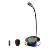 Maxbell USB Computer Microphone 360 Gooseneck Design for Meetings Desktop PC Youtube With light