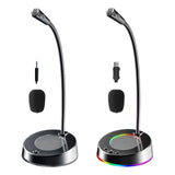 Maxbell USB Computer Microphone 360 Gooseneck Design for Meetings Desktop PC Youtube With light