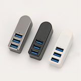 Maxbell 3 Port USB 3.0 Hub 270 Degree Rotatable Converter for Mouse Digital Camera Argent