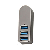 Maxbell 3 Port USB 3.0 Hub 270 Degree Rotatable Converter for Mouse Digital Camera Argent
