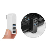 Maxbell 3 Port USB 3.0 Hub 270 Degree Rotatable Converter for Mouse Digital Camera Argent