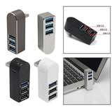 Maxbell 3 Port USB 3.0 Hub 270 Degree Rotatable Converter for Mouse Digital Camera Argent