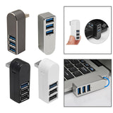 Maxbell 3 Port USB 3.0 Hub 270 Degree Rotatable Converter for Mouse Digital Camera Argent