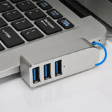 Maxbell 3 Port USB 3.0 Hub 270 Degree Rotatable Converter for Mouse Digital Camera Argent