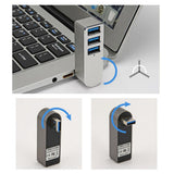 Maxbell 3 Port USB 3.0 Hub 270 Degree Rotatable Converter for Mouse Digital Camera Argent