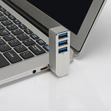 Maxbell 3 Port USB 3.0 Hub 270 Degree Rotatable Converter for Mouse Digital Camera Argent