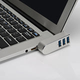 Maxbell 3 Port USB 3.0 Hub 270 Degree Rotatable Converter for Mouse Digital Camera Argent