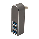 Maxbell 3 Port USB 3.0 Hub 270 Degree Rotatable Converter for Mouse Digital Camera Argent