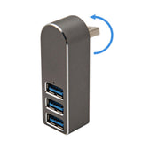 Maxbell 3 Port USB 3.0 Hub 270 Degree Rotatable Converter for Mouse Digital Camera Argent