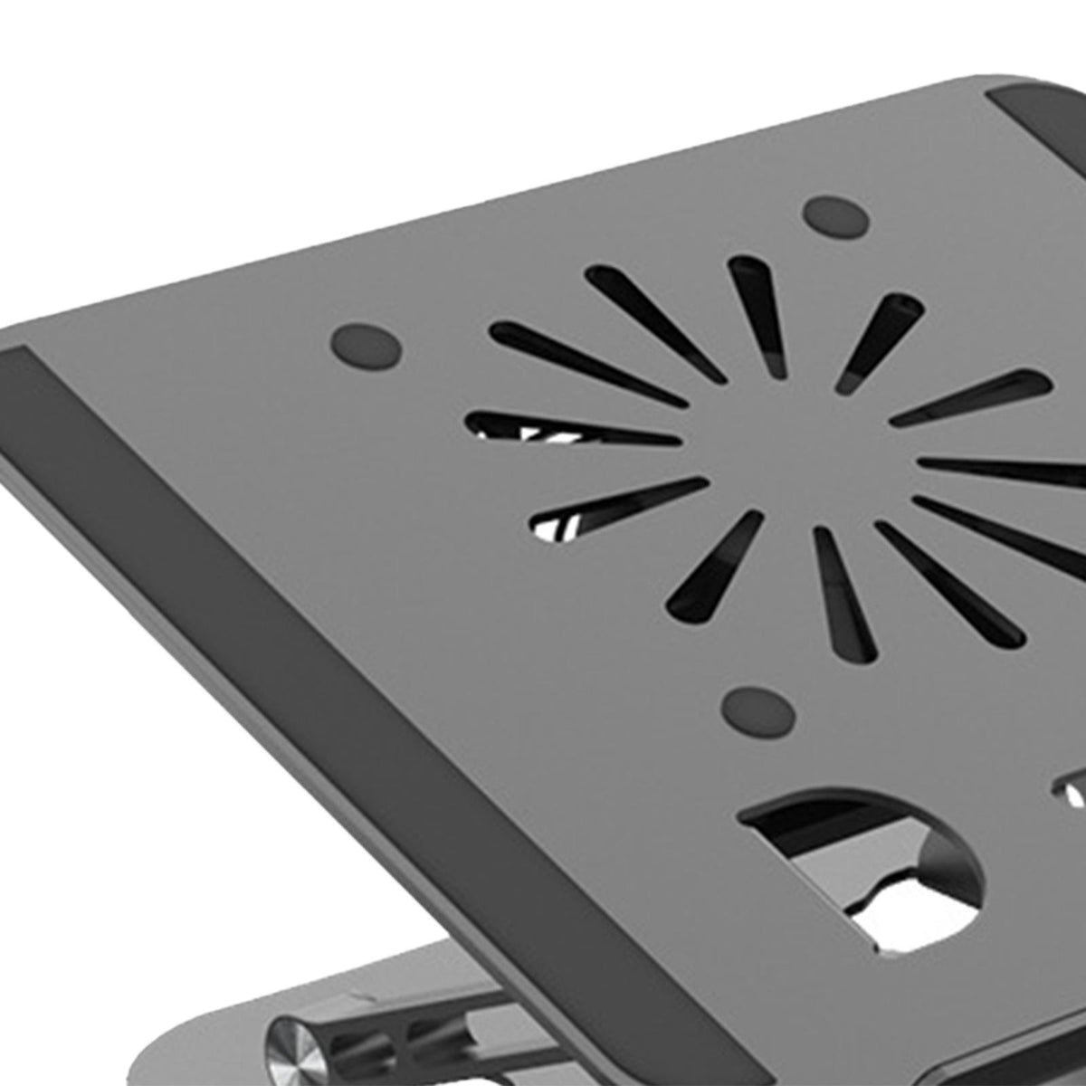 Maxbell Laptop Stand with Cooling Fan Universal Aluminium Alloy Ergonomic for Home Gray
