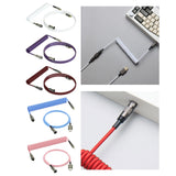 Maxbell Mechanical Keyboard USB C Coiled Aviation Cable Length 5ft Accessory Stylish White
