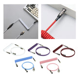 Maxbell Mechanical Keyboard USB C Coiled Aviation Cable Length 5ft Accessory Stylish White