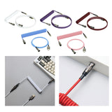 Maxbell Mechanical Keyboard USB C Coiled Aviation Cable Length 5ft Accessory Stylish White
