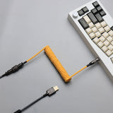 Maxbell Mechanical Keyboard USB C Coiled Aviation Cable Length 5ft Accessory Stylish White