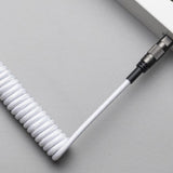 Maxbell Mechanical Keyboard USB C Coiled Aviation Cable Length 5ft Accessory Stylish White