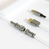 Maxbell Mechanical Keyboard USB C Coiled Aviation Cable Length 5ft Accessory Stylish White