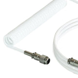 Maxbell Mechanical Keyboard USB C Coiled Aviation Cable Length 5ft Accessory Stylish White