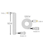 Maxbell Mechanical Keyboard USB C Coiled Aviation Cable Length 5ft Accessory Stylish White