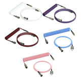 Maxbell Mechanical Keyboard USB C Coiled Aviation Cable Length 5ft Accessory Stylish White