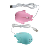 Maxbell Dolphin Shape Wired Mouse Gift Cute Desktop Mouse for Computer PC Laptop Boy pink