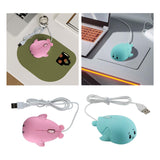 Maxbell Dolphin Shape Wired Mouse Gift Cute Desktop Mouse for Computer PC Laptop Boy pink