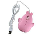Maxbell Dolphin Shape Wired Mouse Gift Cute Desktop Mouse for Computer PC Laptop Boy pink