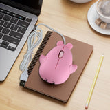 Maxbell Dolphin Shape Wired Mouse Gift Cute Desktop Mouse for Computer PC Laptop Boy pink