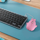Maxbell Dolphin Shape Wired Mouse Gift Cute Desktop Mouse for Computer PC Laptop Boy pink