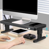 Maxbell Monitor Stand Riser Wireless Charging USB Ports for Office Accessories Black