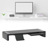 Maxbell Monitor Stand Riser Ergonomic Tablet Phone Stand for Monitors Desktop Laptop Black USB Interface