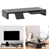 Maxbell Monitor Stand Riser Ergonomic Tablet Phone Stand for Monitors Desktop Laptop Black USB Interface