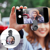 Maxbell Phone Mirror Reflection Clip Selfie Device Portable Phone Camera Mirror Clip Black