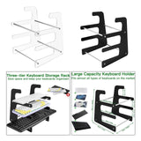Maxbell Keyboard Stand Shelf Acrylic 3 Tiers Keyboard Mouse Organizer for Table Home Clear