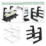 Maxbell Keyboard Stand Shelf Acrylic 3 Tiers Keyboard Mouse Organizer for Table Home Clear