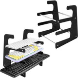 Maxbell Keyboard Stand Shelf Acrylic 3 Tiers Keyboard Mouse Organizer for Table Home Black