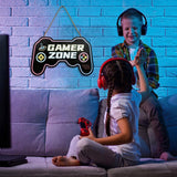 Maxbell Gaming Door Sign Hanging Wooden Sign for Esports Room Boys Bedroom Kids Room