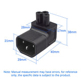 Maxbell IEC320 C14 to C5 Power Adapter Durable Conversion Plug for Pdu HDTV Computer