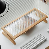 Maxbell Monitor Stand Desk Wood Desktop Shelf Stable Wooden Desktop Oraganizer Shelf 50cmx22cmx9.5cm