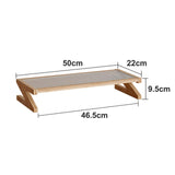 Maxbell Monitor Stand Desk Wood Desktop Shelf Stable Wooden Desktop Oraganizer Shelf 50cmx22cmx9.5cm
