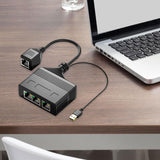 Maxbell RJ 45 Ethernet Splitter Network Splitter Ethernet Adapter for Cat8 Cat5 Cat5E 1to4 1000Mbps Female