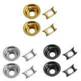 Max 2 Pieces Round Metal Jack Plate Socket Cover Head Cap for Guitar Gold