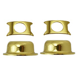 Max 2 Pieces Round Metal Jack Plate Socket Cover Head Cap for Guitar Gold