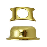 Max 2 Pieces Round Metal Jack Plate Socket Cover Head Cap for Guitar Gold