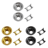 Max 2 Pieces Round Metal Jack Plate Socket Cover Head Cap for Guitar Gold