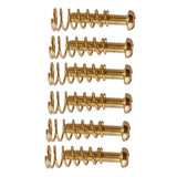Max 6 Pieces Electric Guitar Bass Bridge Tailpiece Saddles Screws+Springs Gold