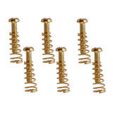Max 6 Pieces Electric Guitar Bass Bridge Tailpiece Saddles Screws+Springs Gold