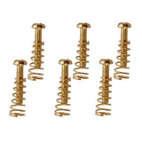 Max 6 Pieces Electric Guitar Bass Bridge Tailpiece Saddles Screws+Springs Gold