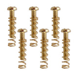 Max 6 Pieces Electric Guitar Bass Bridge Tailpiece Screws+Springs Set Gold