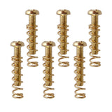 Max 6 Pieces Electric Guitar Bass Bridge Tailpiece Screws+Springs Set Gold